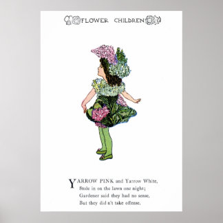 Yarrow - Pink en White Poster