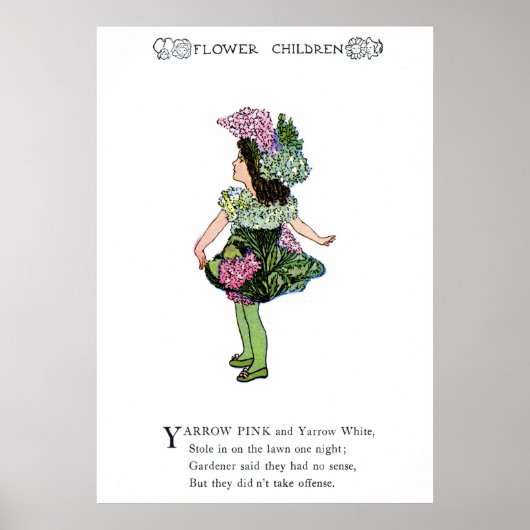 Yarrow - Pink en White Poster (Voorkant)