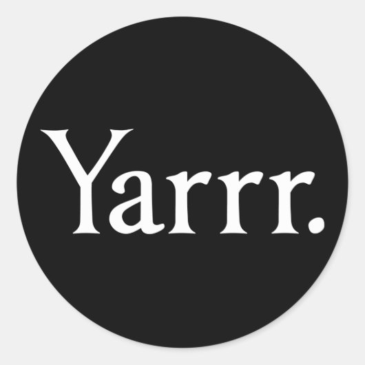 Yarrr Pirate Ronde Sticker (Voorkant)