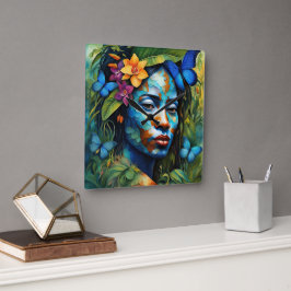 Yarumi Orchid Spirit - Vrouwen in het Amazonegebie Vierkante Klok