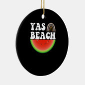 Yas Beach Watermelon Summer Vacation Beach Gift Keramisch Ornament (Rechts)