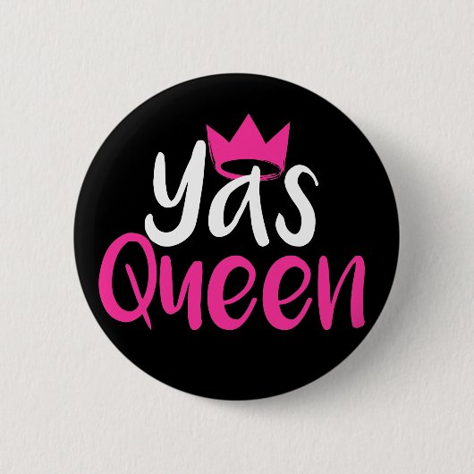 Yas Queen Badge-toets Ronde Button 5,7 Cm (Voorkant)