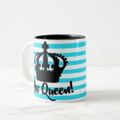 Yas Queen.  Crown Striped Cup Tweekleurige Koffiemok (Voorkant links)