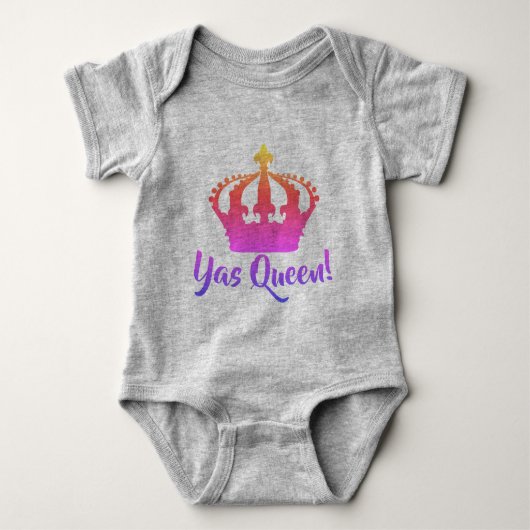 Yas Queen! Regenboog kleur Baby stijl Romper (Voorkant)