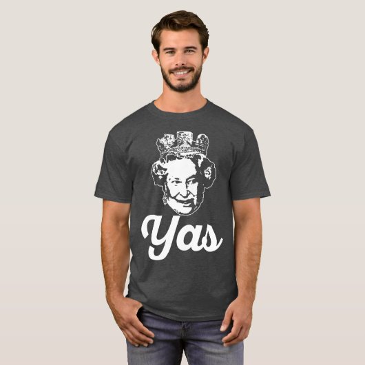 YAS QUEEN T Elizabeth II England Meme British T-shirt (Voorkant volledig)