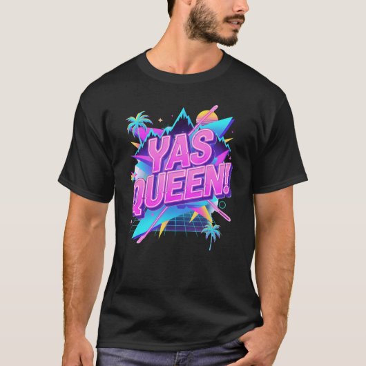 Yas Queen T-Shirt | Gay Pride Shirt for Men | LGBT (Voorkant)