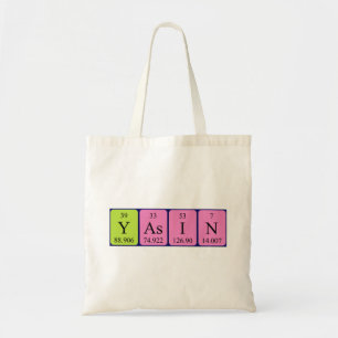 Yasin periodieke lijstnaam canvas tas