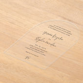 Yasmin Modern Elegant Huwelijk Acryl Uitnodigingen (Laagn)