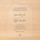 Yasmin Modern Elegant Huwelijk Acryl Uitnodigingen (Voorkant)