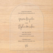 Yasmin Modern Elegant Wedding Save the Date Acryl Uitnodigingen (Voorkant)