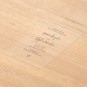 Yasmin Modern Elegant Wedding Save the Date Acryl Uitnodigingen (Laagn)