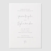 Yasmin Modern Elegant Wedding Save the Date Vellum Uitnodigingen (Voorkant)