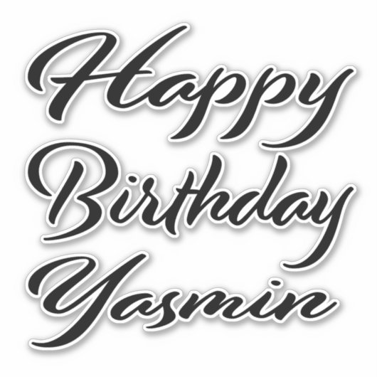 Yasmin Name Vorname black Sticker Geburtstag (Voorkant)