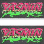 Yasmin Vorname Name Graffiti Aufkleber Sticker (Voorkant)