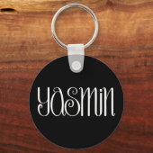 Yasmin white Keyring Sleutelhanger (Voorkant)