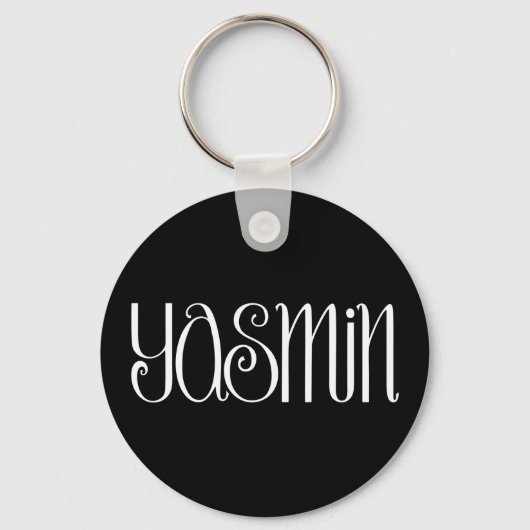 Yasmin witte sleutelhanger (Voorkant)
