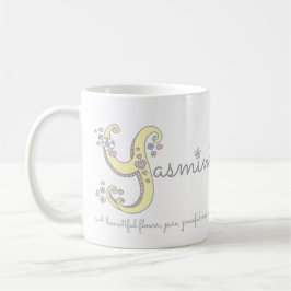 Yasmine-naam die decoratieve Y-monogram-mok beteke Koffiemok