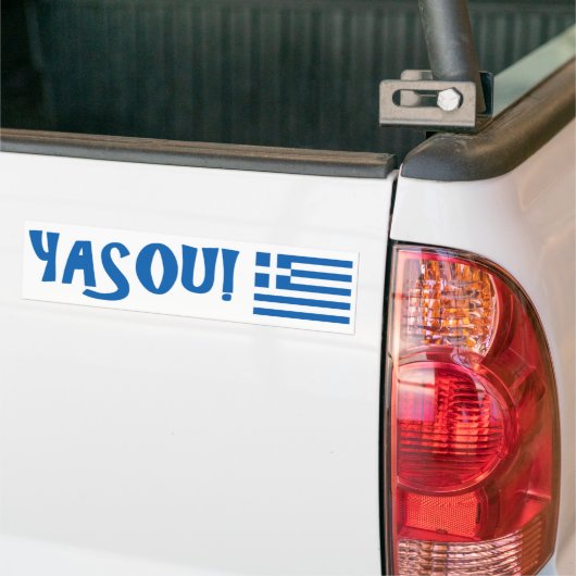YASOU! Bumpersticker Griekse vlag (Op Truck)