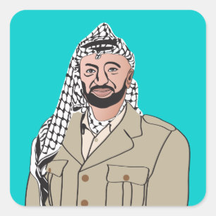 Yasser Arafat   ياسرعف ا ترenz Vierkante Sticker