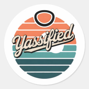 Yassified Retro Sunset Ronde Sticker