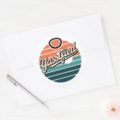 Yassified Retro Sunset Ronde Sticker (Envelop)