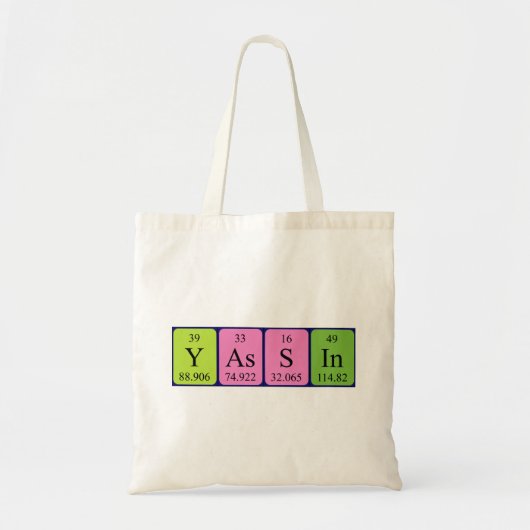 Yassin Periodic Table Name canvas tas (Voorkant)