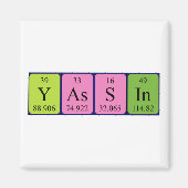 Yassin periodiek table name magnet (Voorkant)