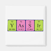 Yassir periodiek table name magnet (Voorkant)