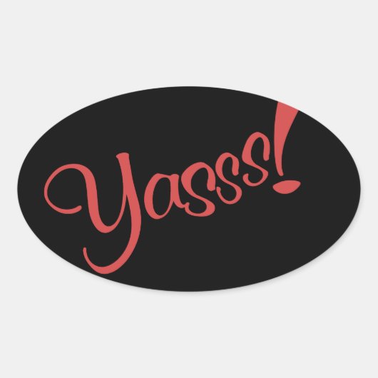 YASSSS OVALE STICKER (Voorkant)