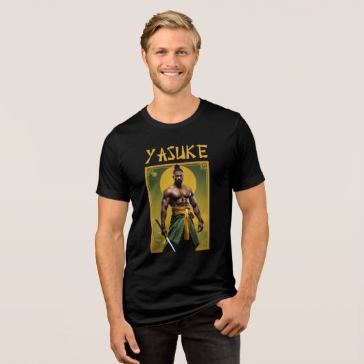 Yasuke Black Samurai Martial Arts Gift Tri-Blend Shirt (Voorkant volledig)