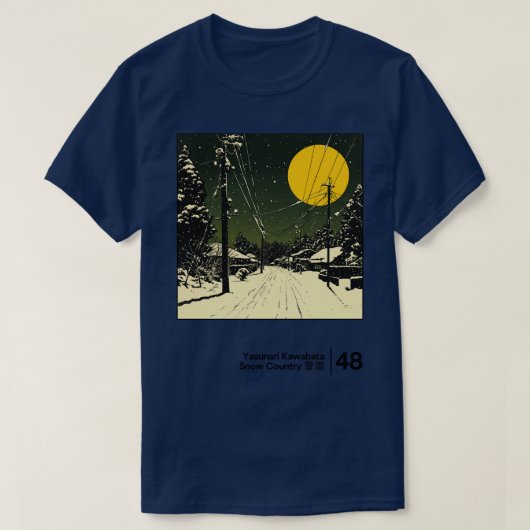 Yasunari Kawabata Minimale Stijl Grafisch Kunstwer T-shirt (Design voorkant)