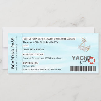 YATCH PARTY BOOT PARTY BOARDING PASS