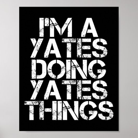 Yates Funny Surname Family Tree Birthday Reunion G Poster (Voorkant)