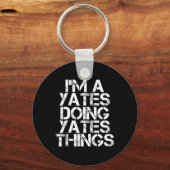 Yates Funny Surname Family Tree Birthday Reunion G Sleutelhanger (Voorkant)