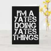 Yates Grappige Achternaam Familiestamboom Verjaard Kaart (Gele Bloem)