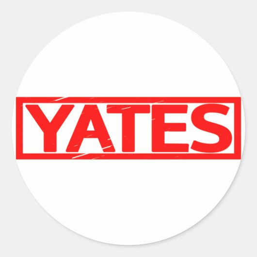 Yates Stamp Ronde Sticker (Voorkant)