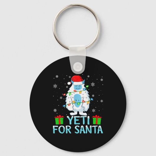 Yati For Santa Xmas Lights Yeti Christmas  Sleutelhanger (Voorkant)