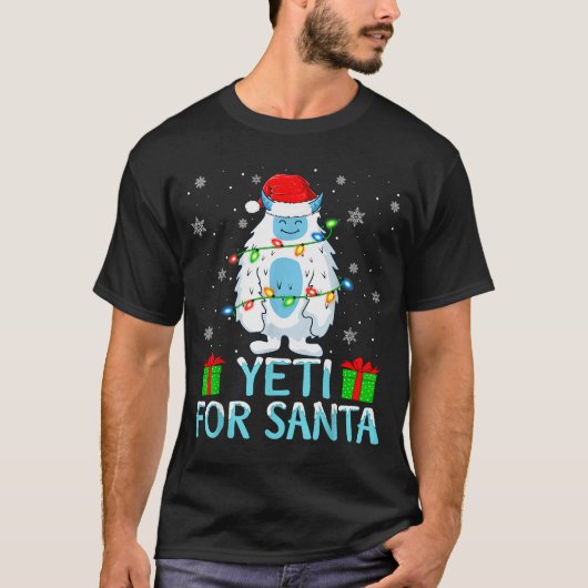 Yati For Santa Xmas Lights Yeti Christmas  T-shirt (Voorkant)