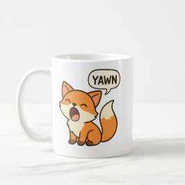Yawning and sleeping fox mug koffiemok
