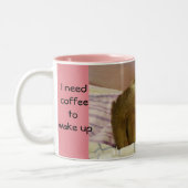 Yawning Baby Sloth Wake Up Tweekleurige Koffiemok (Links)