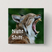 Yawning Bobcat Vierkante Button 5,1 Cm (Voorkant)