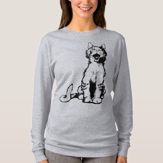 Yawning Cat T-shirt (Voorkant)