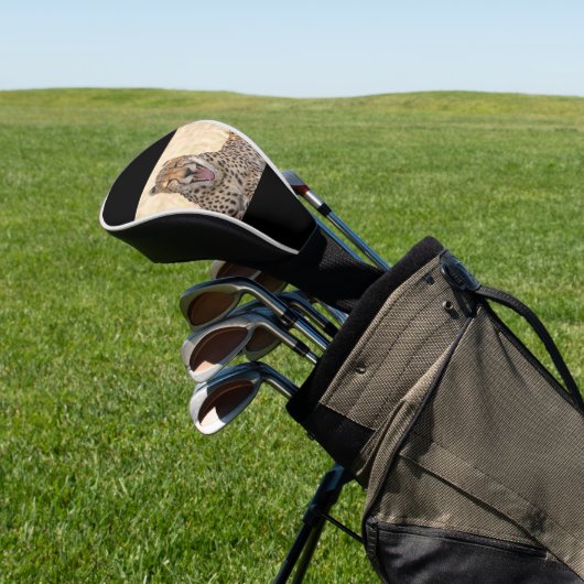 Yawning Cheetah Golfheadcover (Insitu)
