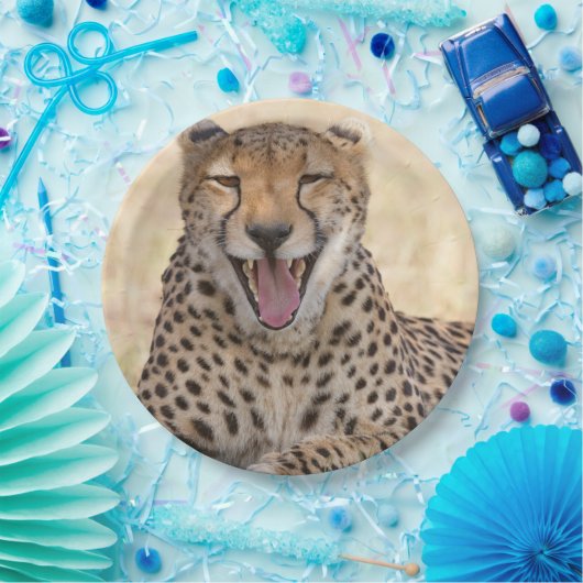 Yawning Cheetah Papieren Bordje (Feest)