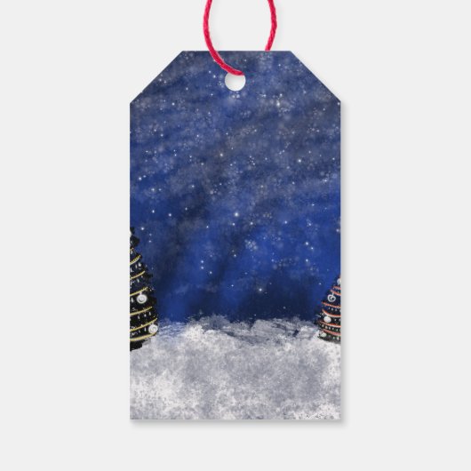 Yawning Fox Winter Gift Label Cadeaulabel (Achterkant)