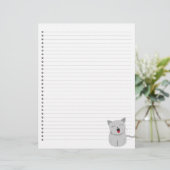 Yawning Kat Lined Letterhead (Staand voorkant)