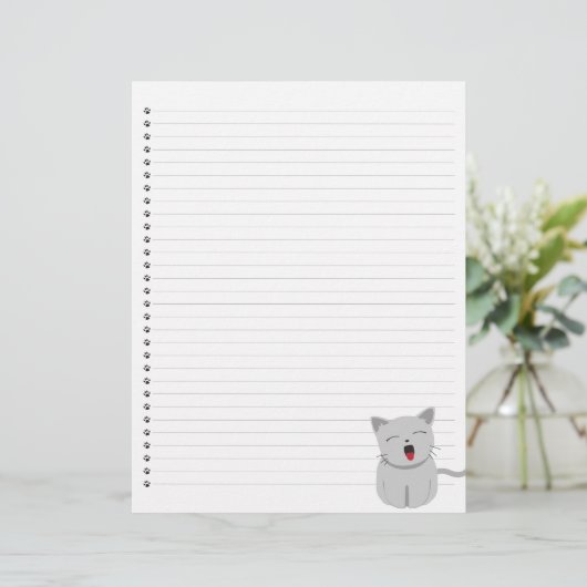 Yawning Kat Lined Letterhead (Staand voorkant)