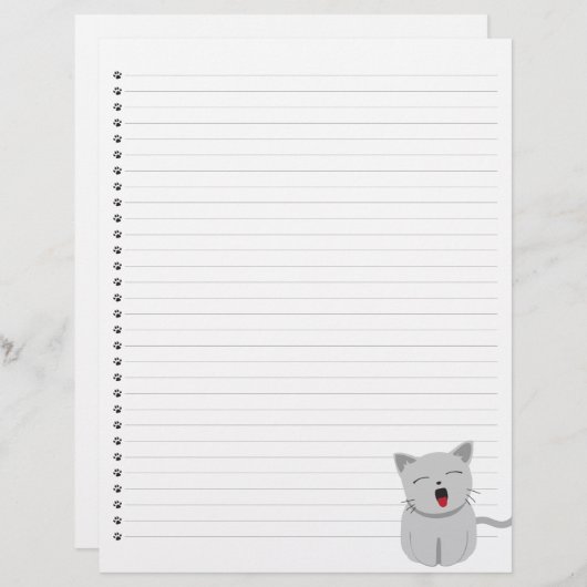 Yawning Kat Lined Letterhead (Voorkant / Achterkant)