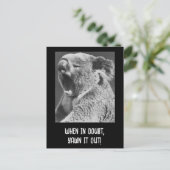 Yawning Koala-grappig citaat Briefkaart (Staand voorkant)