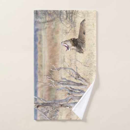 Yawning lion bad handdoek (Handdoek)